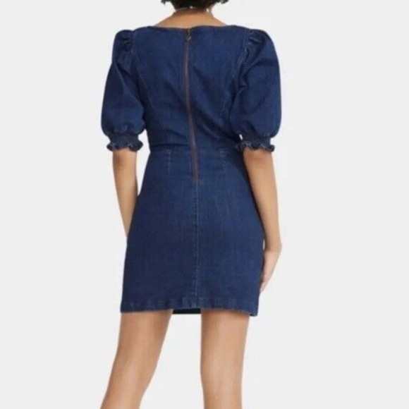 Betsey Johnson Women's Puff Short Sleeve Denim Mini Dress - Picture 2 of 8